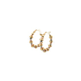 14k Tri-Color 6 gram Beaded Hoop 1"inch